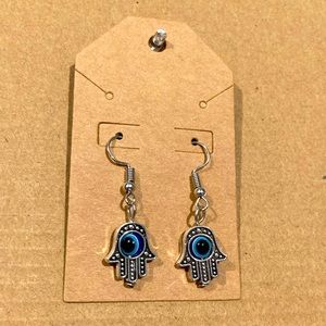 evil eye silver earrings